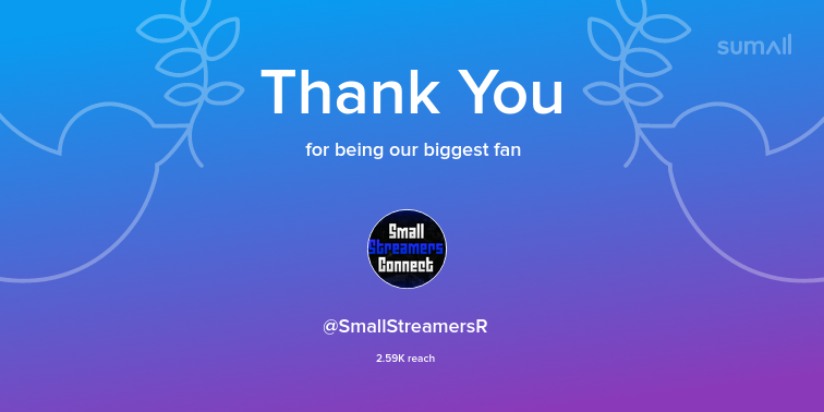 Electricgames01's tweet photo. Our biggest fans this week: SmallStreamersR. Thank you! via https://t.co/xFhd6qOIHe https://t.co/9jOZlaZdc2