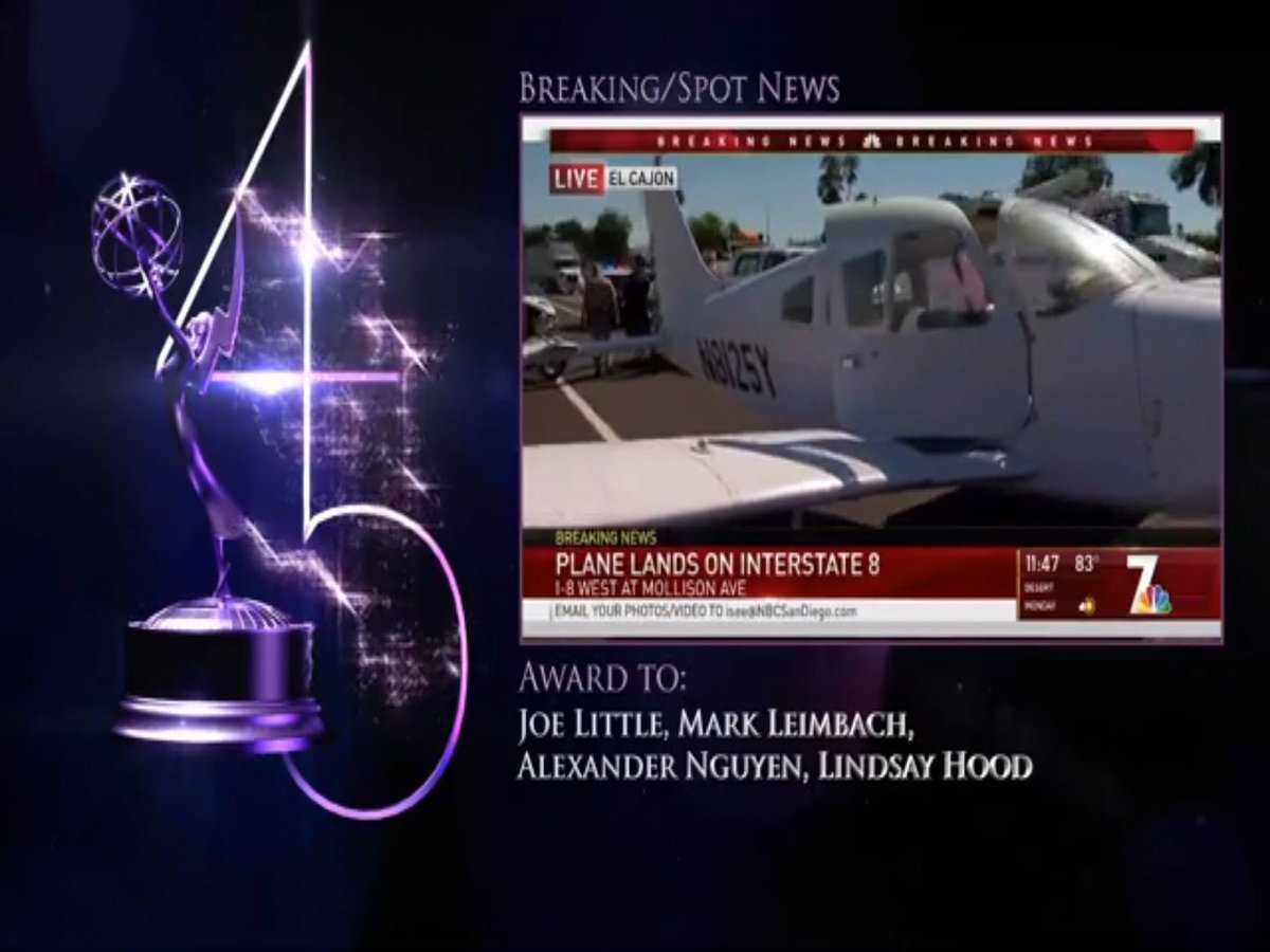 AlexNSanDiego's tweet image. Thank you @LittleJoeTV, @loolindsayhoo and Mark for letting me share credit on this. #nbc7 #NBCSanDiego #emmyawards #nataspsw #theemmyspsw