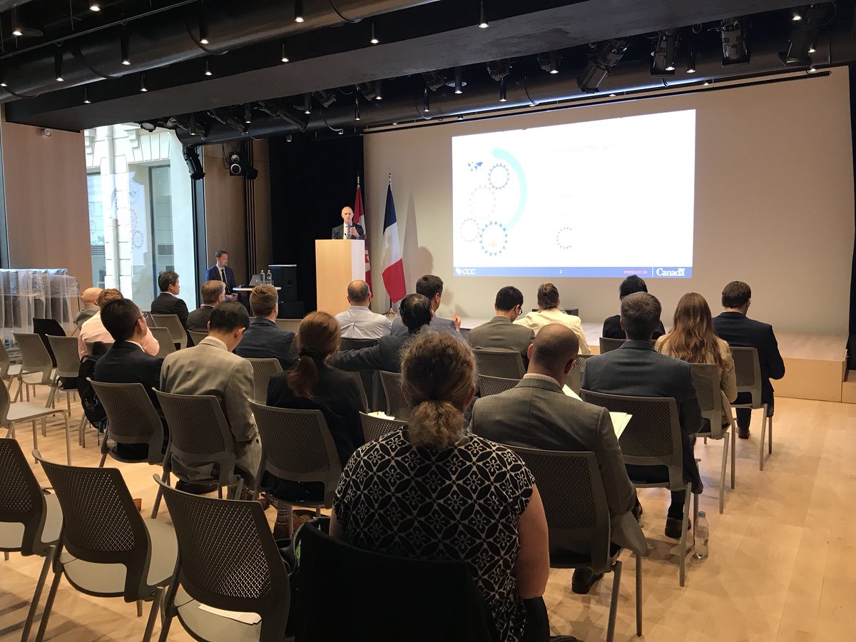 andrea_clements's tweet image. Kicking off the @TCS_SDC week at the #ParisAirShow at a working session with our partners including Canadian Commercial Corporation and @AIAC_News. Looking forward to meeting clients this afternoon at the export cafe. #timetodiversify