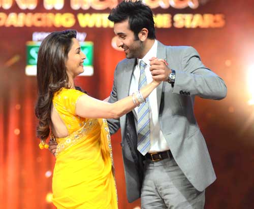  #Ranbirkapoor is shy, on the sets, he too was very nice... He is risk taker, and earns the applause for it rightly. That way he encourages producers, directors to make different kind of films -  #madhuridixit