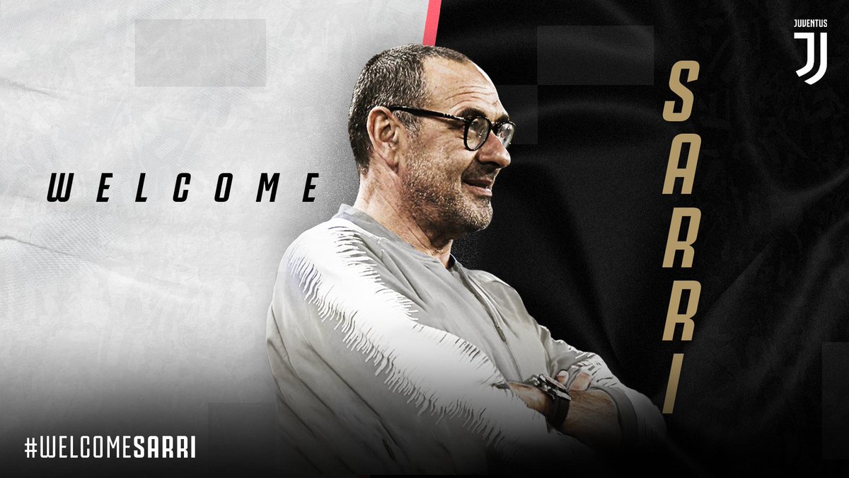 juventusfces's tweet photo. OFICIAL | Maurizio Sarri, nuevo entrenador de la Juventus ➡️ https://t.co/fXdBowFZcZ 

#WelcomeSarri https://t.co/2fLwUovw7x