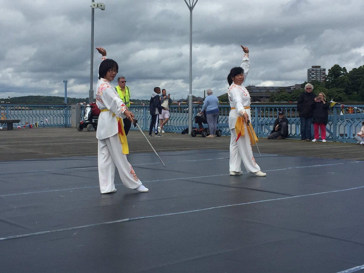 DanceotPier's tweet photo. On now we have ying Tao company performing their sword dance followed by some tai chi. https://t.co/3VGKJfaF5k