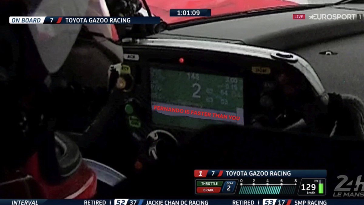 RingGeneral's tweet photo. Car 7’s dash just before they had to pit allowing the other car to take the lead... #LeMans24 #AskLeMans https://t.co/baQkuOiRQo