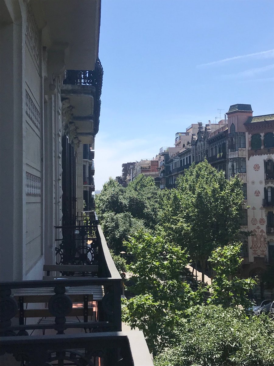 Beautiful Sunday from our balcony in Barcelona.