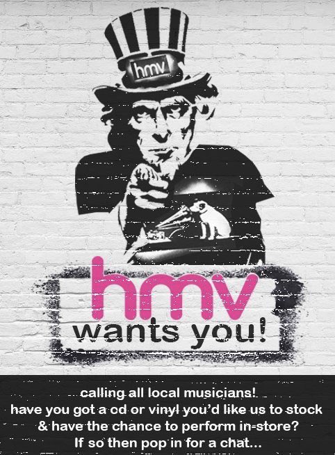 Calling all local musicians.... Do you want to sell your cd in store and have the chance to also do a live performance?? If so contact the store for a chat. #livemusic #localartists #hmv