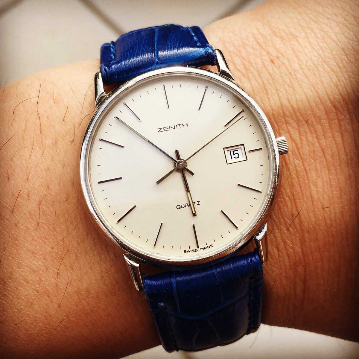 HighLoTime's tweet image. Zenith Reference 01.0110.207 with a Zenith 38.7 ETA 955.412 Quartz movement from the late 70’s #Zenith #VintageWatch #VintageWatches #Timepiece