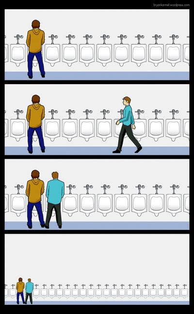 女性が電車で他の席が空いてる時に男性に隣に座られる のと 男性が立ち小便トイレでほかが空いてるのに隣に立たれる のはキモレベルがいっしょ説 Togetter