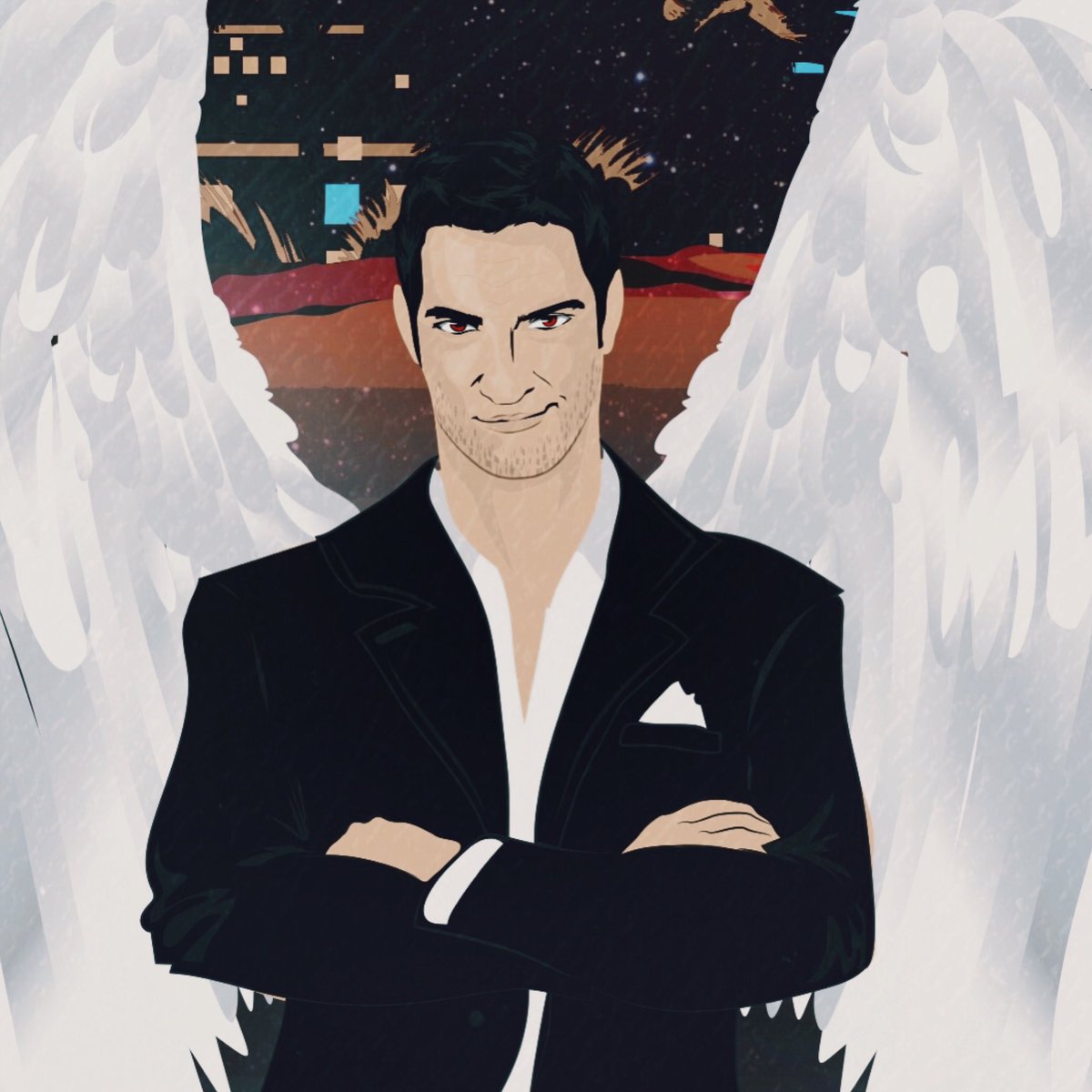 andipolgar's tweet photo. Just wanted to show you a closeup of Luci from my last artwork! Handsome, isnt it? 😂😈 Happy Sunday #lucifam! 🙌🏽💫 #lucifer #netflix @LuciferNetflix @24HoursLucifer https://t.co/y4Lx0ROoKS