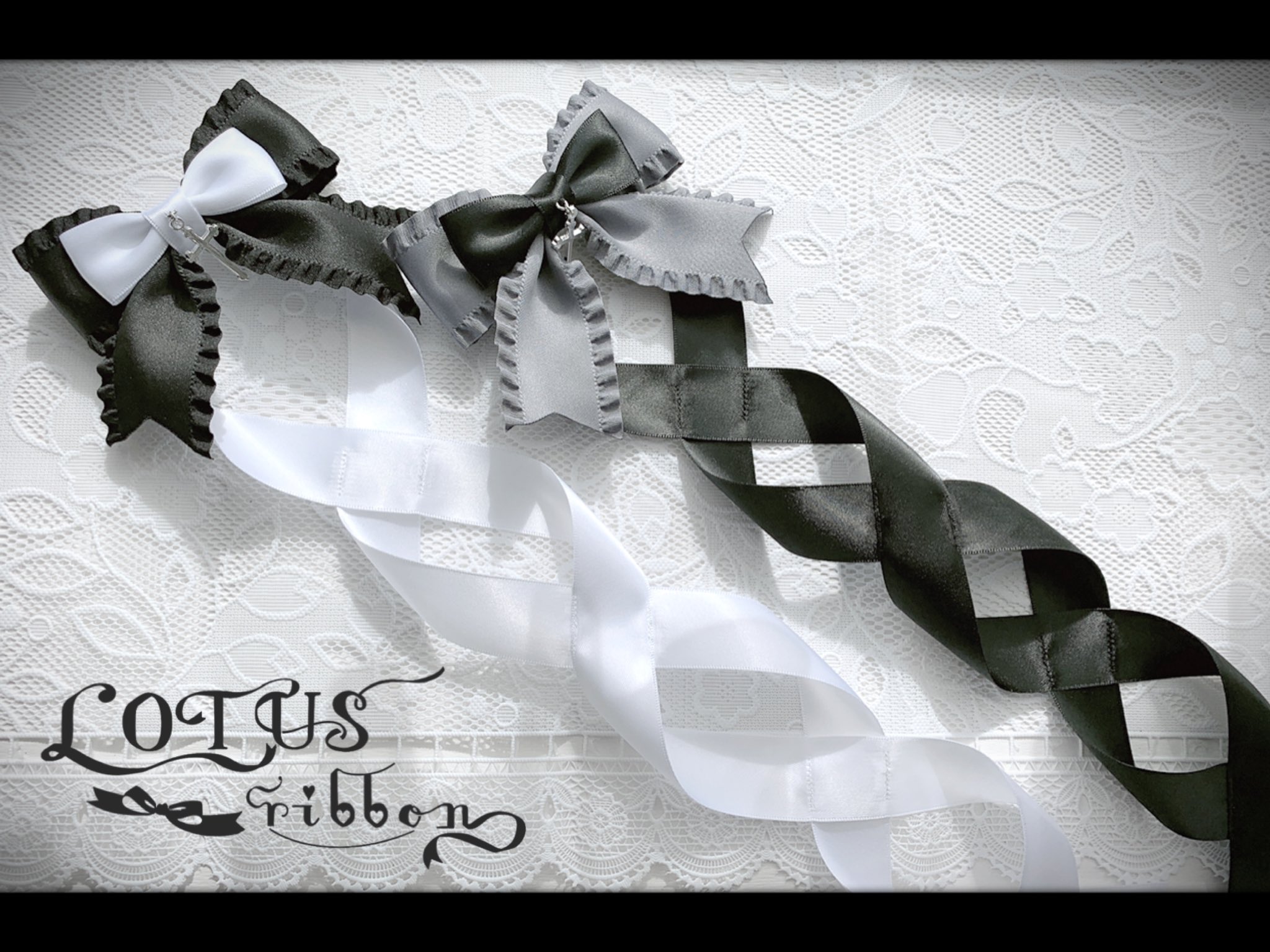 ロータスリボン Lotus ribbon ツインテールリボンバレッタ LOTUS ribbon / ツインテールリボンバレッタ サックスリボン