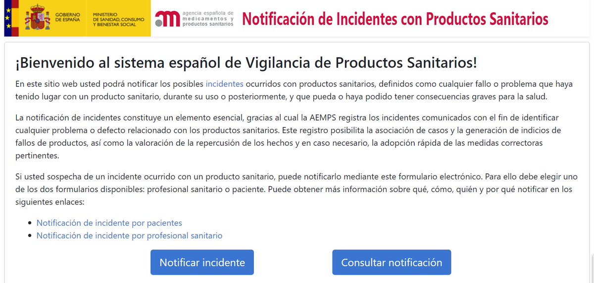 SiemensHealthES's tweet photo. La Agencia Española de Medicamentos y Productos Sanitarios (@AEMPSGOB ) pone en marcha el portal #NotificaPS para que #profesionales y #pacientes puedan notificar los incidentes con #ProductosSanitarios al Sistema de Vigilancia de Productos Sanitarios ➡️ https://t.co/NqBzid0x0S https://t.co/oJam7Pl2O3