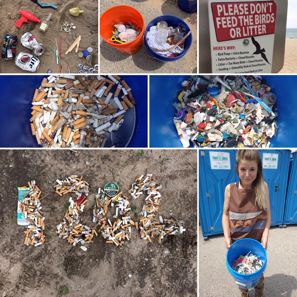 Yesterday 3 groups of volunteers collected nearly 1,600 cigarette butts and hundreds of other bits of plastic, styrofoam, glass, and metal at #BradfordBeach #McKinleyBeach #AtwaterBeach.

#TheBeachIsNotAnAshtray #HoldOnToYourButtMKE #PlasticFreeMKE #BreatheFreeMKE #AdoptABeach