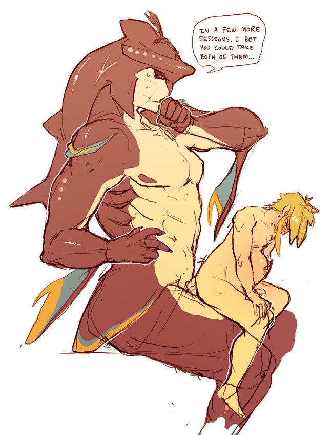 He'd love to make <a href="/TwinkOfTheWild/">Link</a> nice and fat with his Zora cocks.