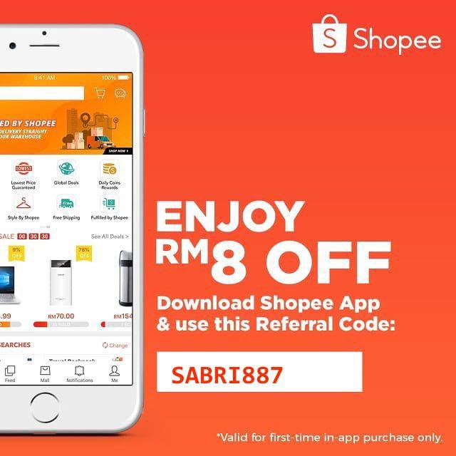 sabriarshad's tweet photo. Use my referral code SABRI887 to get RM8.00 off off your first purchase! Download Shopee now to enjoy free shipping and lowest price guaranteed deals! https://t.co/mnb7Dklr1p https://t.co/nn3HkO0aES