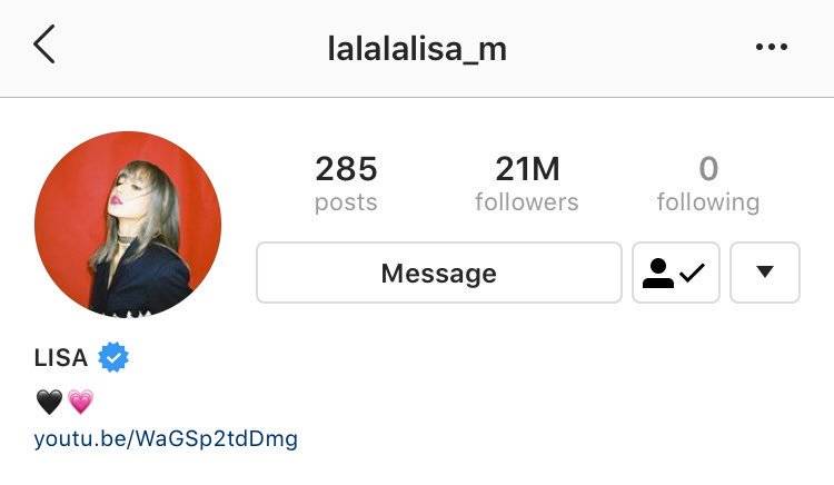 BLACKPINKBRASIL's tweet photo. ▶️ | Lisa chegou aos 21 milhões de seguidores no Instagram. 💜🎉 #Lisa21MParty https://t.co/8Dxb8J9Lqn