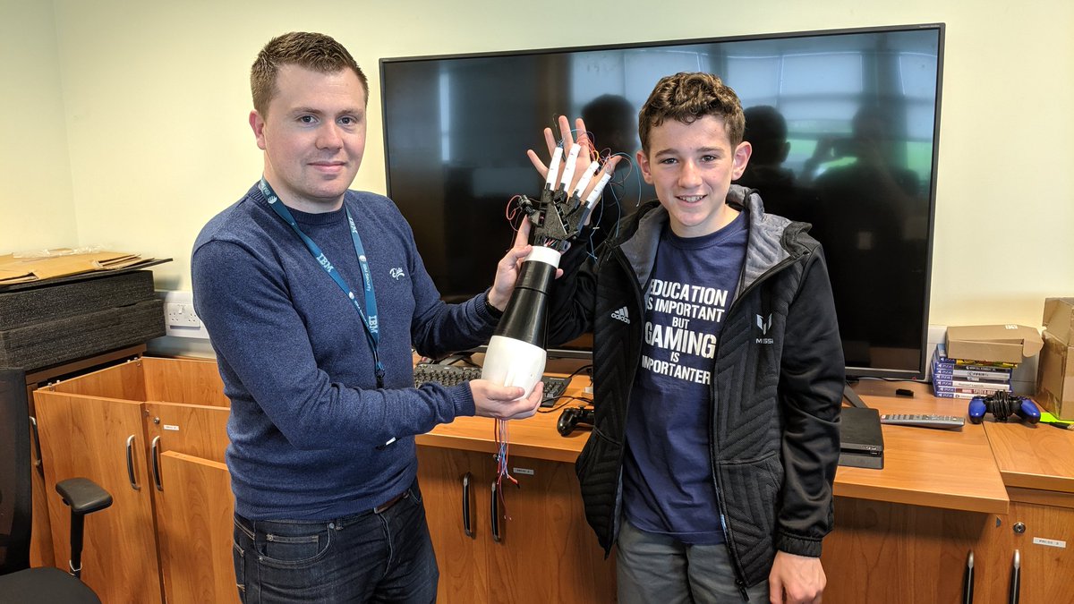coderdojo_capb's tweet image. Coders Ana Luisa and Ethan have been working hard over the last few months 3D Printing and putting together the Sia Robot. Pictured here is Ethan with mentor @cmurphycinos having just put together the arm and hand! Well done! - Michael O&apos;Sullivan