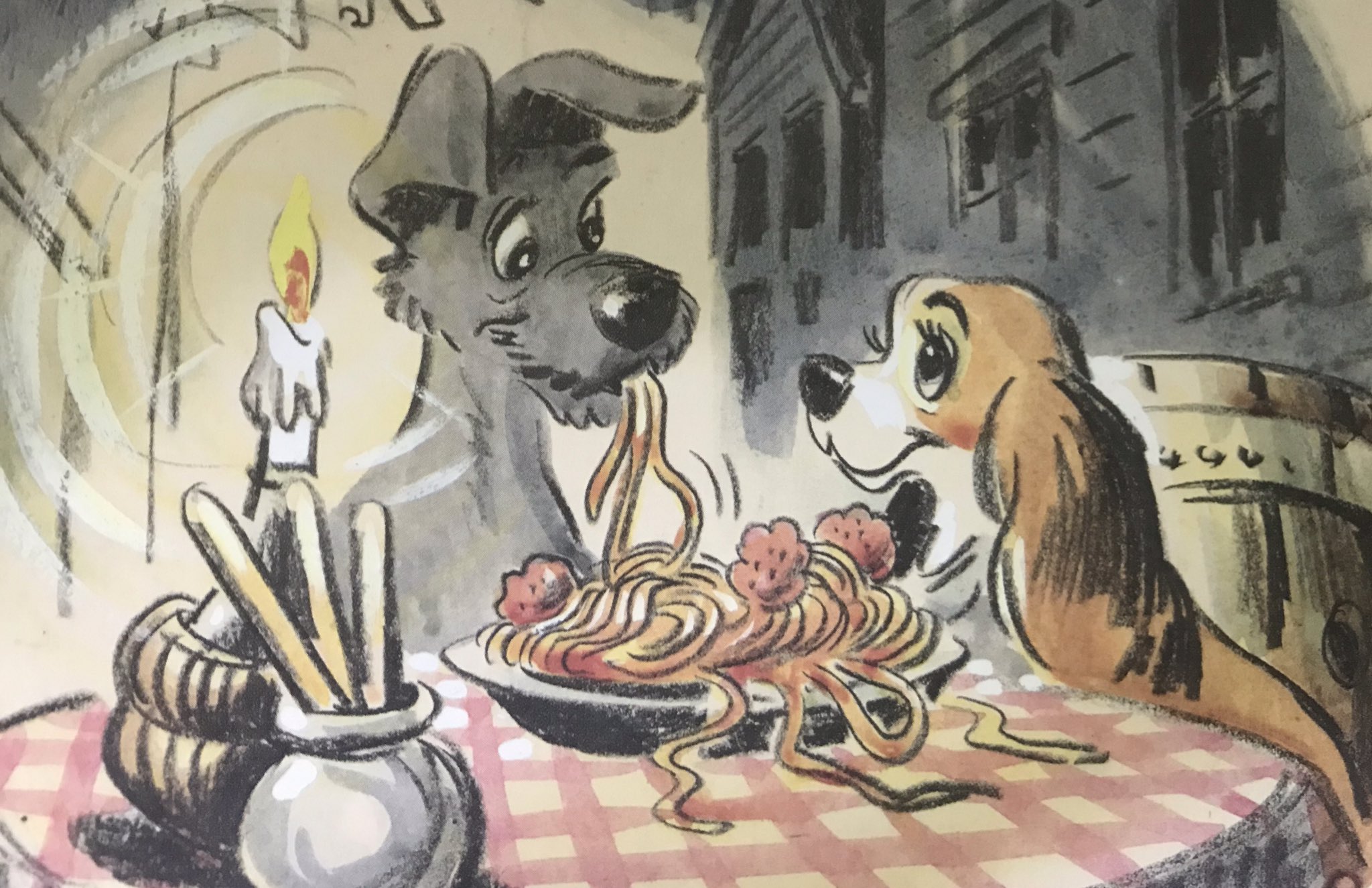 太田鳴雪 1955年6月16日 ディズニー映画 わんわん物語 が米国で公開された 原題は Lady And The Tramp で レディとトランプという2匹の犬が主役 スパゲッティを食べながら偶然キスする場面は有名 映画を観ないタイプの人だと 知らない人も結構いる