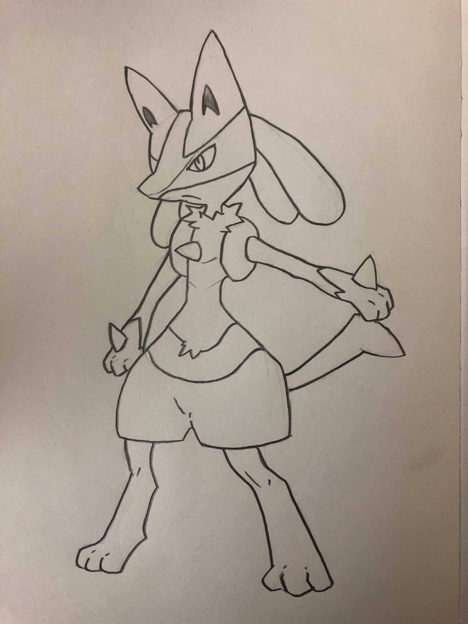 やまさん 野暮連合 Rdo Gtao 今日も息子の塗り絵用ポケモン書いたわ こーゆーシンプルなキャラが一番バランス難しいという事実 ちなみに俺は物理ルカリオが好き ルカリオは相棒 T Co Cxrvjdh0aw Twitter
