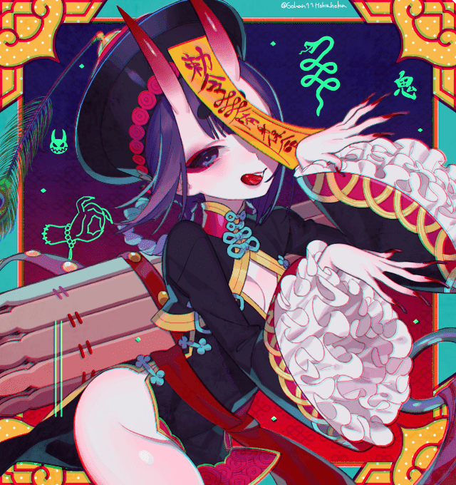酒呑童子(Fate) 「キョンシー酒吞ちゃん? 」|皿のイラスト