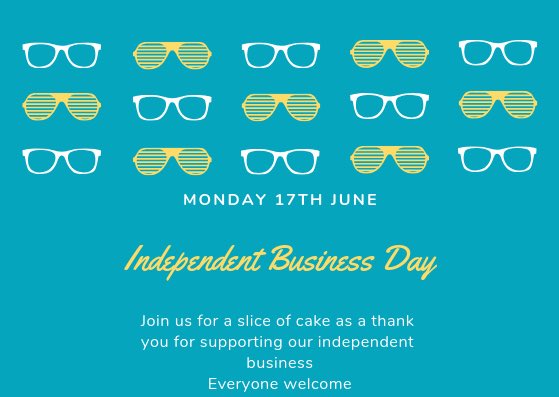 Don’t forget to pop in tomorrow to have a slice of cake with us 🥳🧁 #independentbusinessday