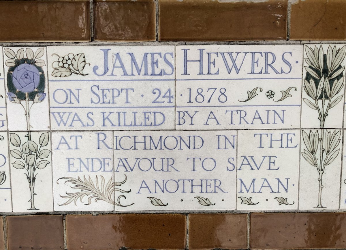 Memorial to a heroic sacrifice at Richmond Station. Spotted at  Postmans Park, Aldersgate, City of London postmanspark.org.uk. #Richmond <a href="/RLHS1985/">Richmond History</a> <a href="/LBRUT/">Richmond Council</a>
