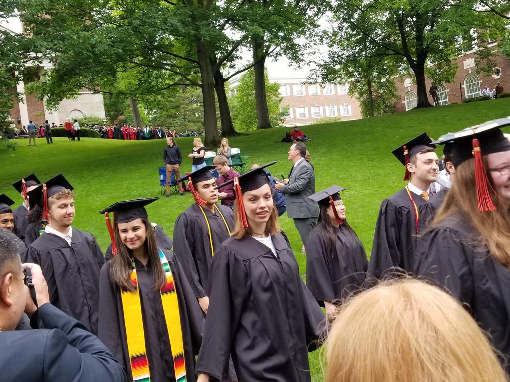 kcollege's tweet photo. .@KPrez18 at #KGrad: This is a happy but bittersweet moment as every goodbye is. https://t.co/i7E9pC4oYz