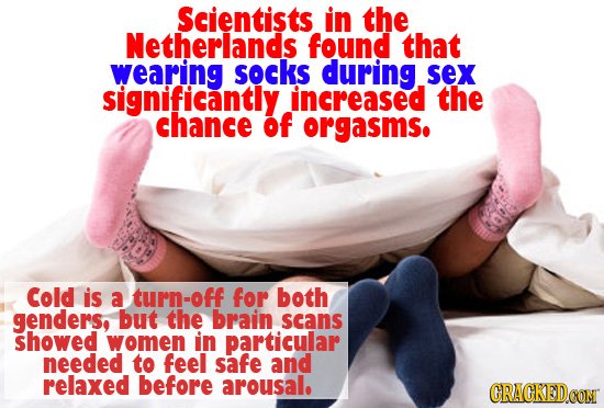 cracked's tweet photo. Wear Socks! 21 Sex Tips That Science Says Actually Work -  https://t.co/AXFYd8h8ZE https://t.co/RaogLU1wes