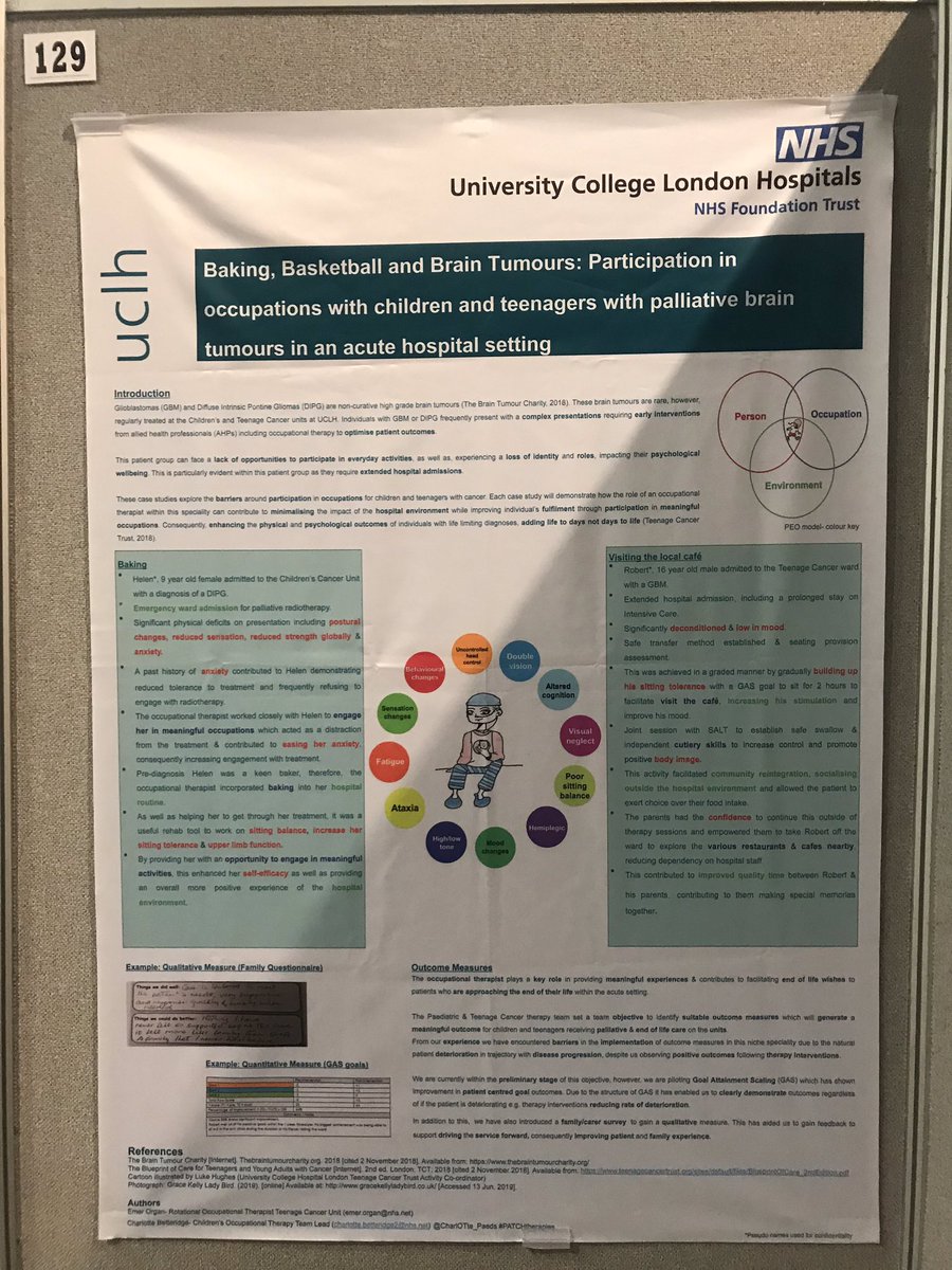 emer_organ's tweet photo. Looking forward to attending the #rcotconference2019 tomorrow and excited to have a poster on display! @CharlOTte_Paeds #PATCHtherapies #RCOT2019 #uclh https://t.co/oJepsg81gz