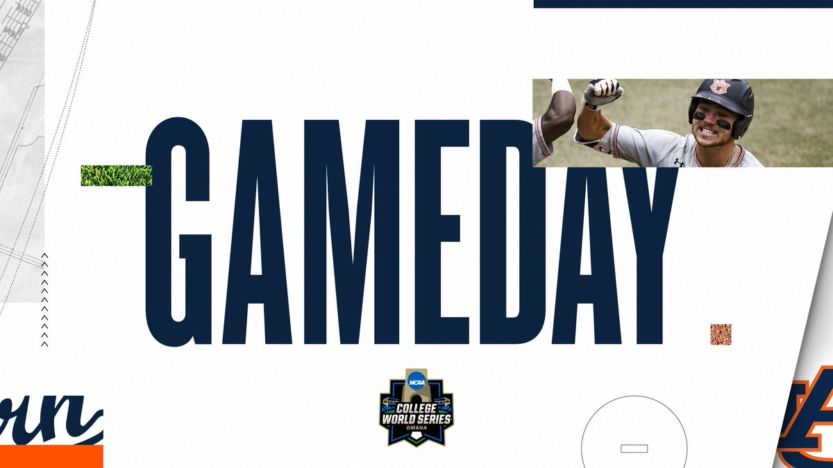 AuburnBaseball's tweet photo. GAMEDAY vs. Mississippi State

📍 TD Ameritrade Park
⌚ 6:30 p.m. CT  
📺 ESPN2 
💻 https://t.co/Y1BmVrpnCU       
📻 https://t.co/UXEutYoZpY     
📊 https://t.co/AgTsFUbChE      

#WarEagle | #CWS https://t.co/idAdBskgtL