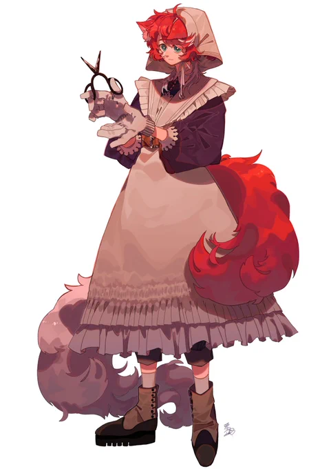 【 #あるお屋敷のメイド 】
主催/ @o_z_19

メイド服デザイン×メイドデザインシャッフル企画

メイド服デザイン:sann様(@sinisini_kamimi)
赤い毛並みの綺麗な子に着せさせて頂きました??きっと庭に出るのが好きな子

私がデザインしたメイド服はえのきどぅ様(@SeN_608)が着せてくださいました! 