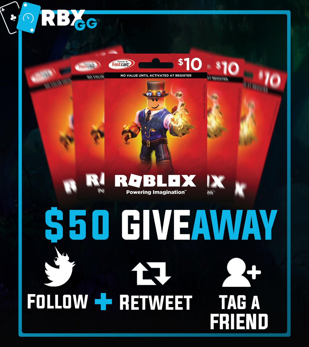 Rbxgg On Twitter X5 10 Roblox Giftcard Follow - rbx pro robux