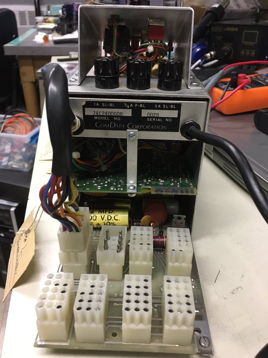JulianNowaczek's tweet photo. @tastytronic @DawsonRosell @bitsavers I took these last night: the switches on the CCU, the back plate, and the junction box. The model and serial numbers are different from the images @DawsonRosell took because we swapped the bracket with the nameplate on it, not sure which is original https://t.co/4MWD4uc8VC