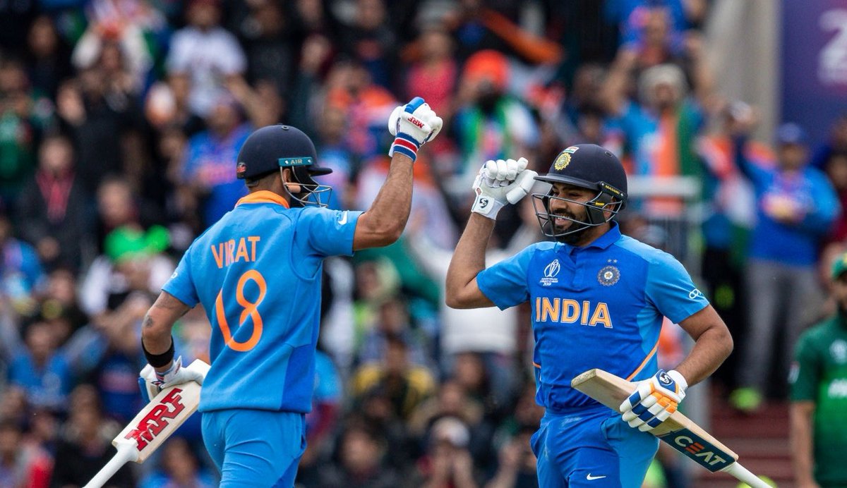 IndianCricketTm's tweet photo. Team India 336/5 (50.0 overs)

Rohit 140
Kohli 77
Rahul 57 

#INDvPAK #CWC19 https://t.co/CYy3jFmnII