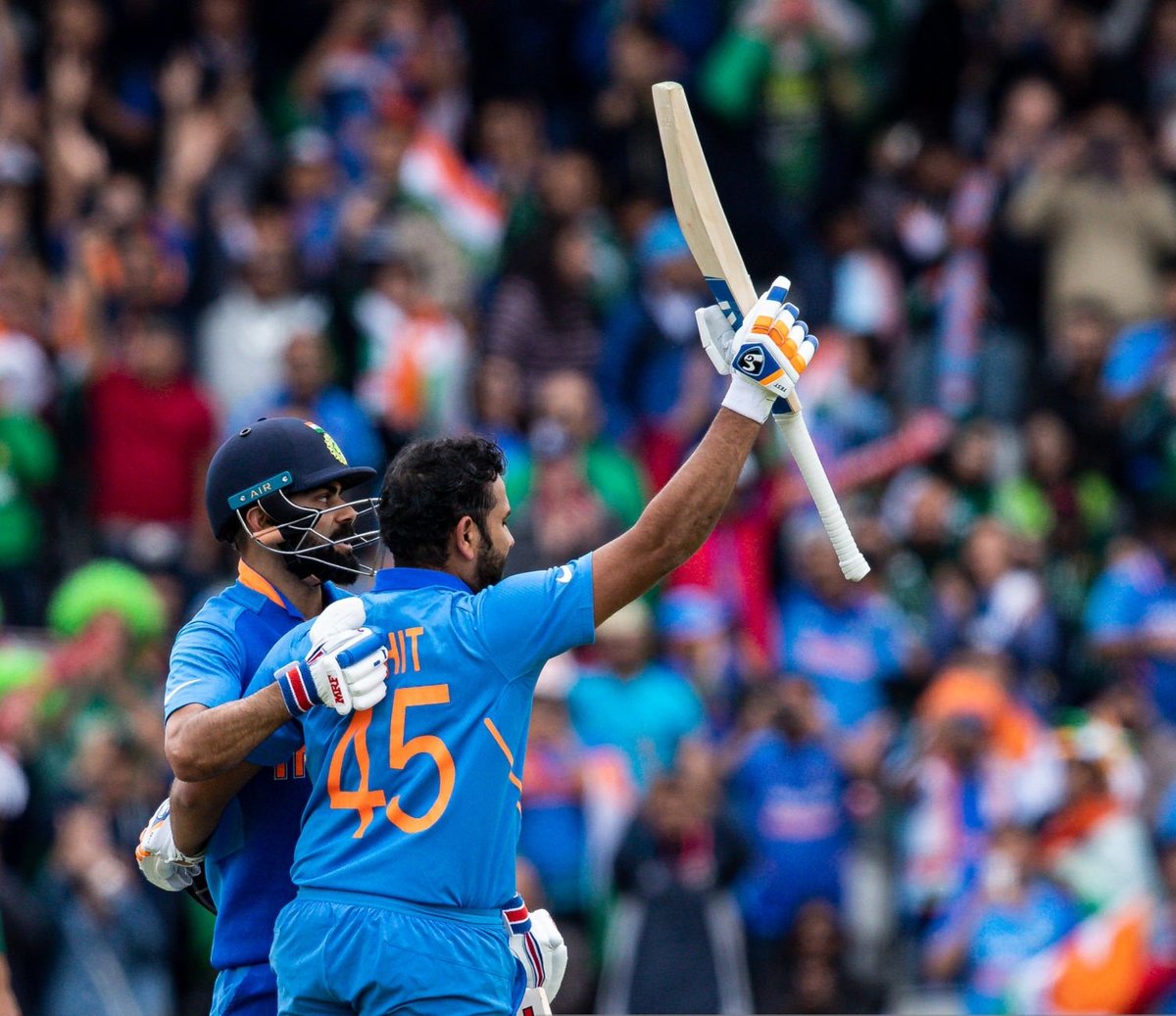 IndianCricketTm's tweet photo. Team India 336/5 (50.0 overs)

Rohit 140
Kohli 77
Rahul 57 

#INDvPAK #CWC19 https://t.co/CYy3jFmnII