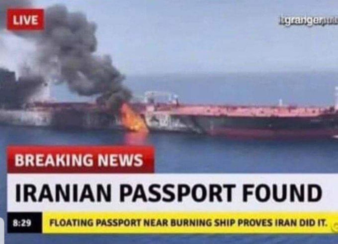 Mer d'Oman : un passeport iranien a été découvert flottant près d'un tanker en feu 😂