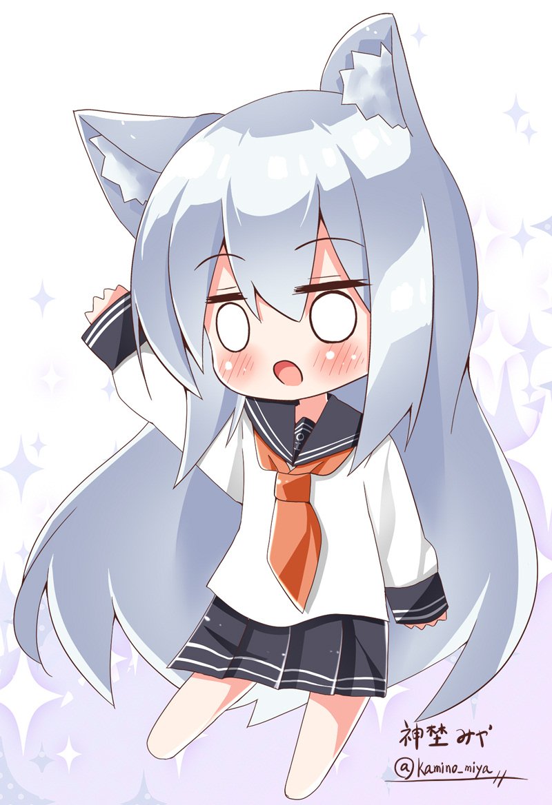 hibiki (kancolle) 1girl solo long hair skirt animal ears pleated skirt kemonomimi mode  illustration images