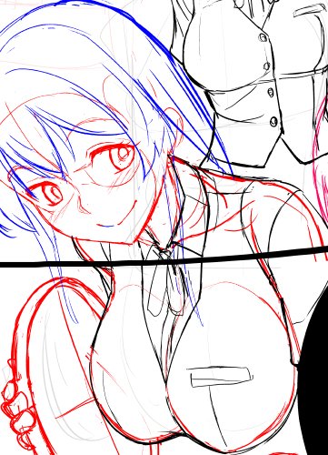 夏に向けて原稿描きかき・・・先が長いッシュ 