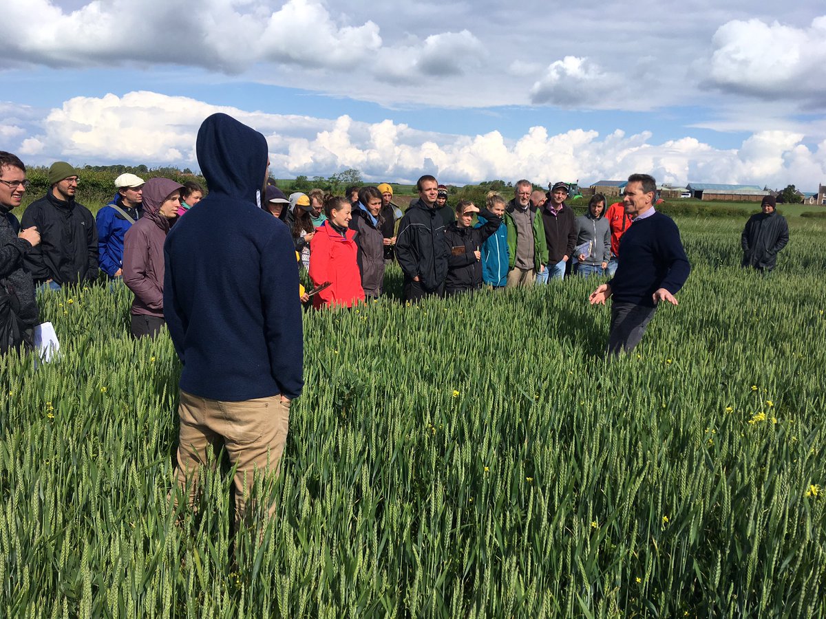 We had a very interesting farm walk today from a group of German students today. @presseunikassel Graham getting a bit animated about his Revelation wheat! 🌾 #organic