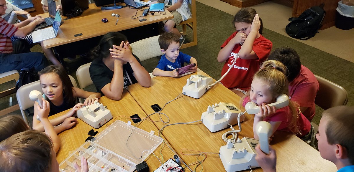 ElkinsRobotics's tweet photo. Nostalgia Alert: over a couple of weeks, the Tinker Squad has managed to take something old and give it new life! They started with a normal one-on-one phone call with Mr. Wiggles (Dr. Francis) into a four-way party line, learning a little about telecommunications in electronics. https://t.co/2lirwsMSA0