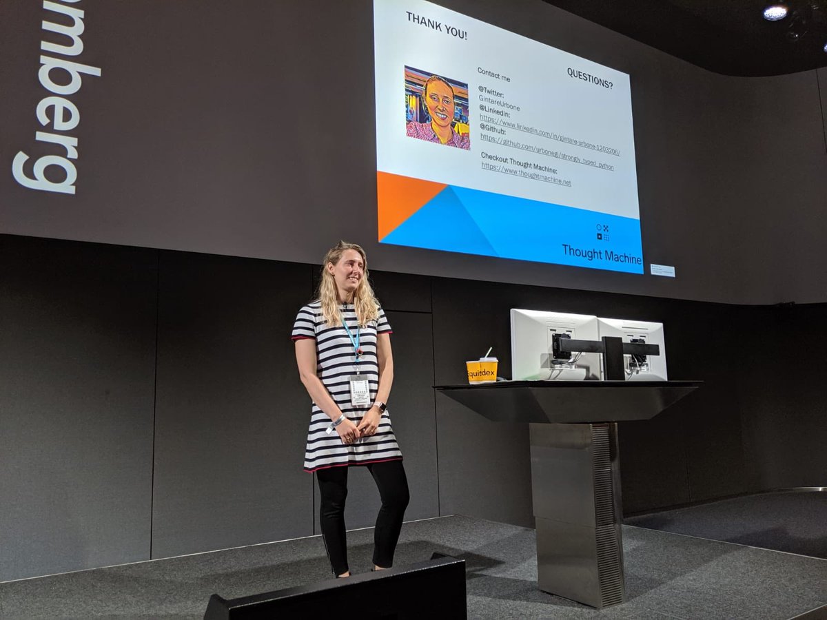 Just gave my first talk in a python conference on topic ‘Strongly typed python’. Feeling super happy and motivated 😅💪 Thank you #PyLondinium19 for an opportunity and great, encouraging audience! 🤩