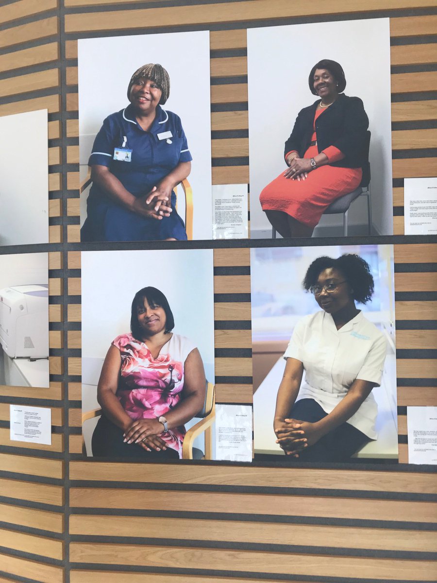 WindrushStrikes's tweet photo. After yesterday’s session on public history, we went to see the #HereToStay70 exhibition, with portraits of Black NHS workers by @InesElsaDalal and a display by @MRCWarwick. A great end to a day on memorials &amp; history-making. #WindrushGen https://t.co/Iid8Z9oqwD