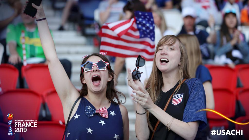 FIFAWWC's tweet photo. The #USA fans are out in N U M B E R S 👋

#USACHI | #FIFAWWC https://t.co/4bG7NwMaer