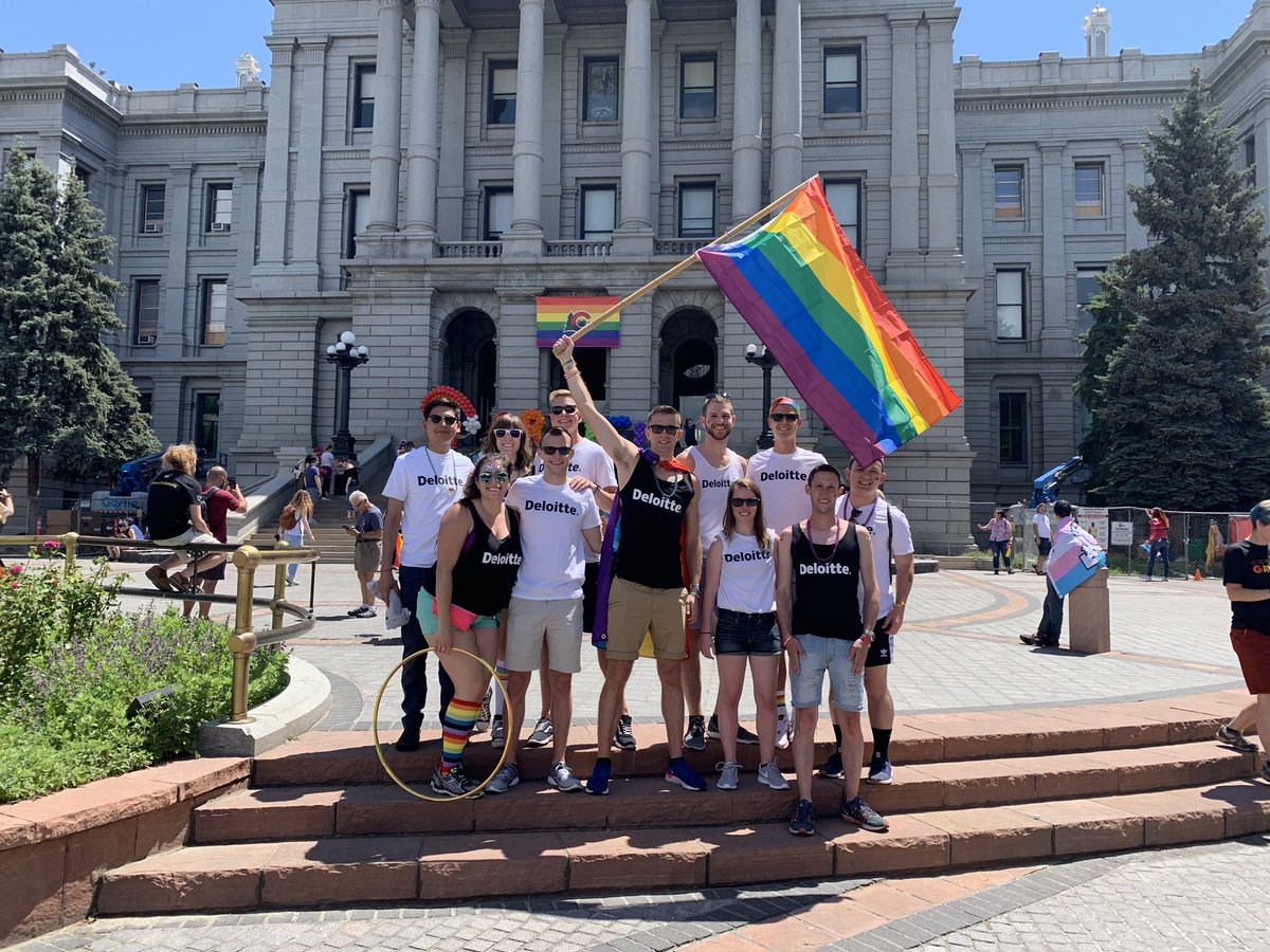BrettFisher1's tweet photo. Great showing at the #DenverPride parade for @DeloitteUS @lifeatdeloitte. Couldn’t be prouder to work for such an inclusive firm https://t.co/QnNV3p6UAd