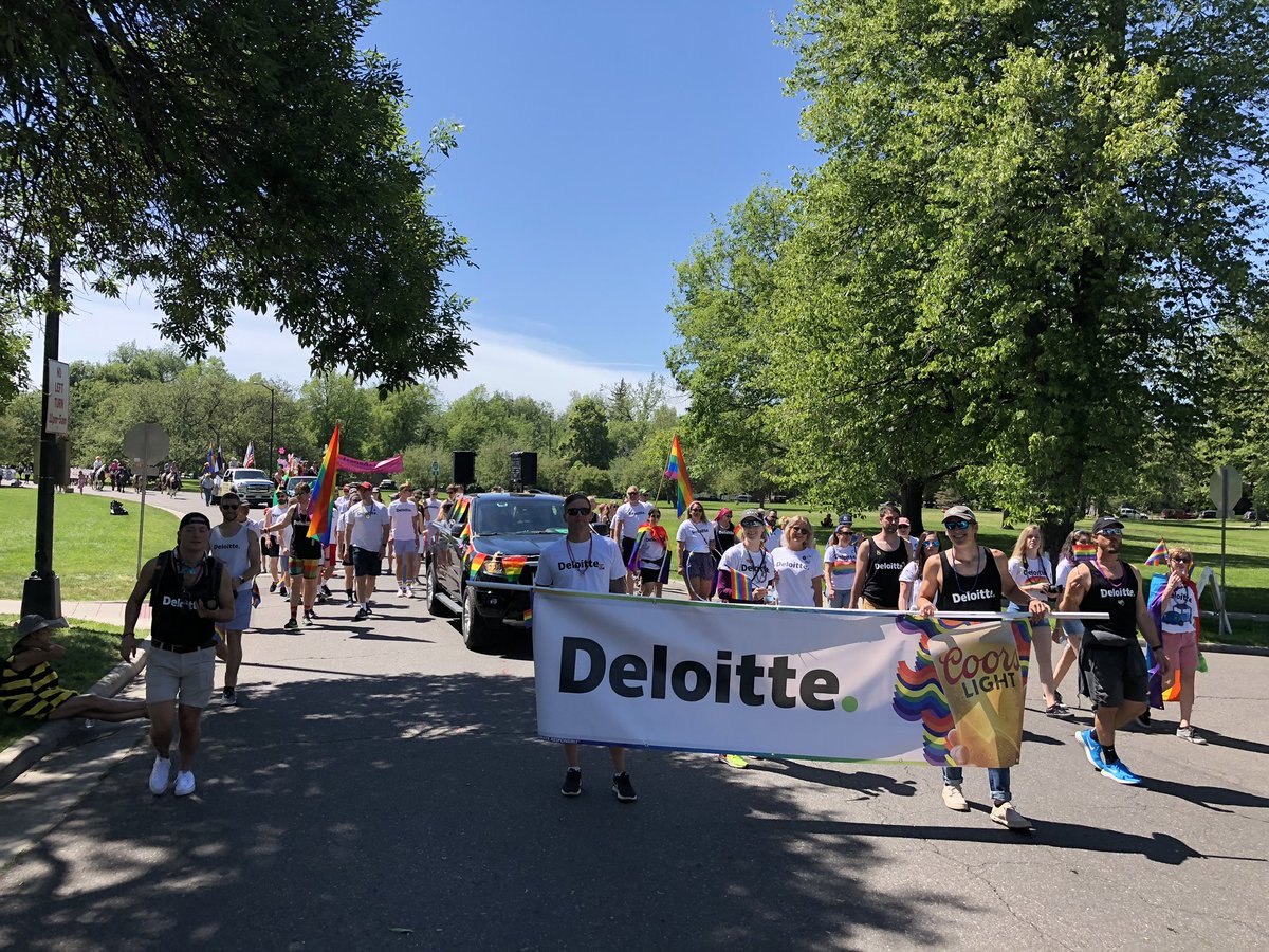 BrettFisher1's tweet photo. Great showing at the #DenverPride parade for @DeloitteUS @lifeatdeloitte. Couldn’t be prouder to work for such an inclusive firm https://t.co/QnNV3p6UAd