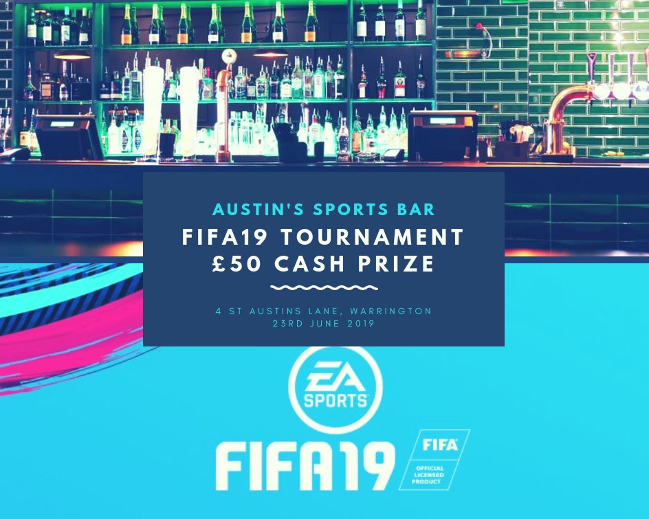 ArcadePopUpUK's tweet photo. Less than a week to go before our first FIFA19 competition at the famous Austins #SportsBar in #Warrington

Are you the best at FIFA?? Well come down and prove it!

£5 Entry
£50 Cash Prize 🏆

Ticket Link:
https://t.co/iNUr4HNNQk

Facebook Link:
https://t.co/uZpIkclqGI https://t.co/NMaunKfcGu