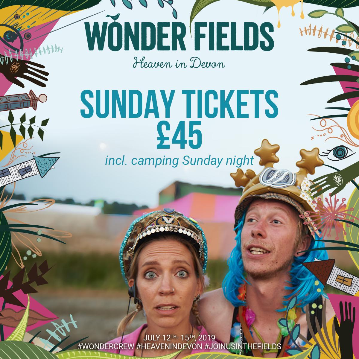 Unable to attend the whole weekend of fun? Fear not! We've got you sorted with our SUNDAY tickets. Including camping Sunday to Monday, so you can dance your way into the new week!  Get yours today: buff.ly/2FIryHB