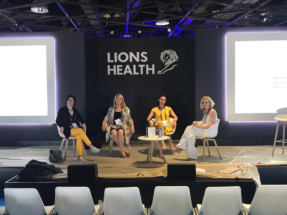 PublicisHealth's tweet photo. Tech check for our #thinkinsideout panel is complete! Excited to engage the conversation on mental health & creativity @Cannes_Lions. Come join us at the Health Inspiration Stage from 14:45-15:30 tomorrow! https://t.co/lkrILgYrAI