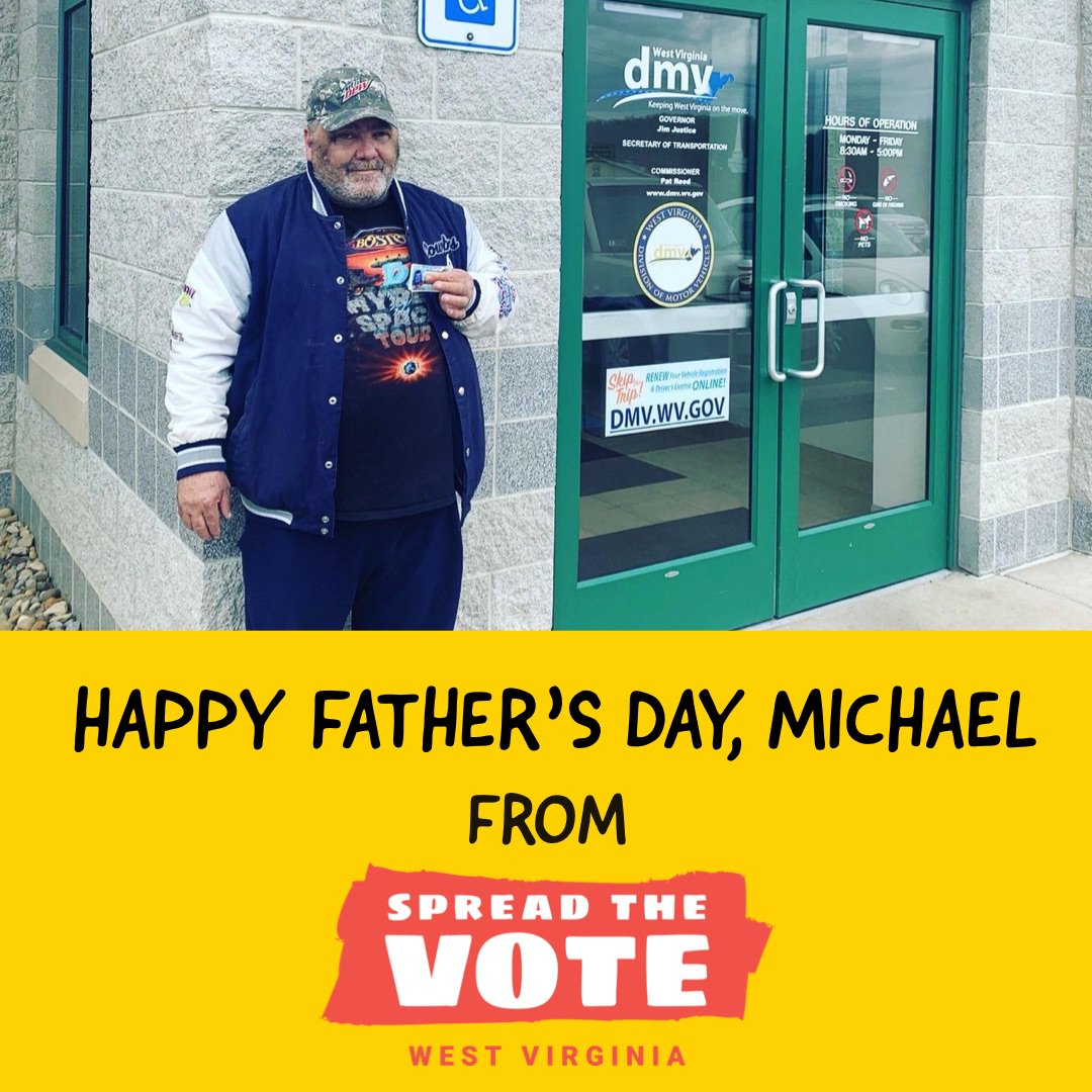 spreadthevotewv's tweet photo. Happy Father’s Day our former client, Michael! https://t.co/3cHiTODpp1
