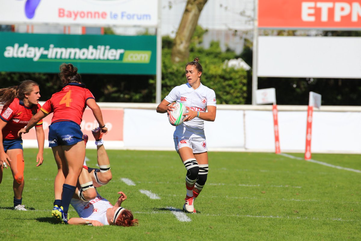 Congratulations <a href="/RugbyCanada/">Rugby Canada</a> and <a href="/ferugby/">España Rugby</a>  ! For the 3th place 🇨🇦beat 🇪🇸 19-14 ! #CrazyRugby #BiarritzSevens