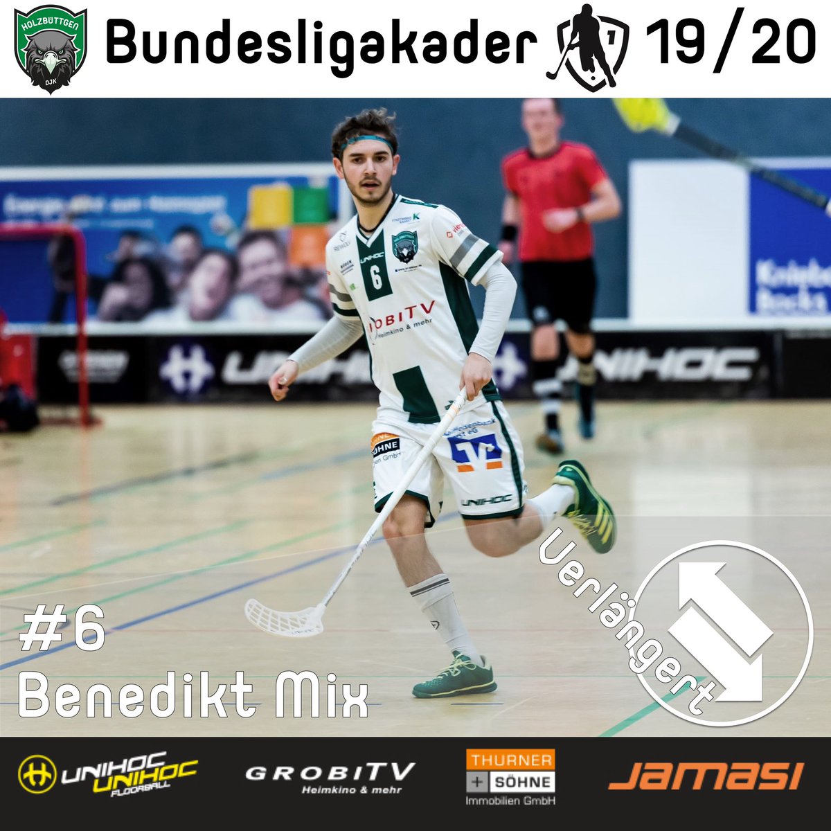 DJKFloorball's tweet photo. Benedikt Mix ist noch lange nicht satt. Der technisch versierte Playmaker wird sich auch in 19/20 vom Erfolgshunger durch die Stadtparkhalle jagen lassen. Noch jung und doch schon so erfahren, zudem ein Teamplayer – Der perfekte Mix.
#fdsilly #preseason #hejadjk #purpartymix https://t.co/rnxO28ZxbP