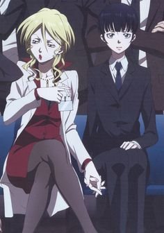 Shion Karanomori from Psycho pass is bisexual and Yayoi Kunizuka is lesbian.